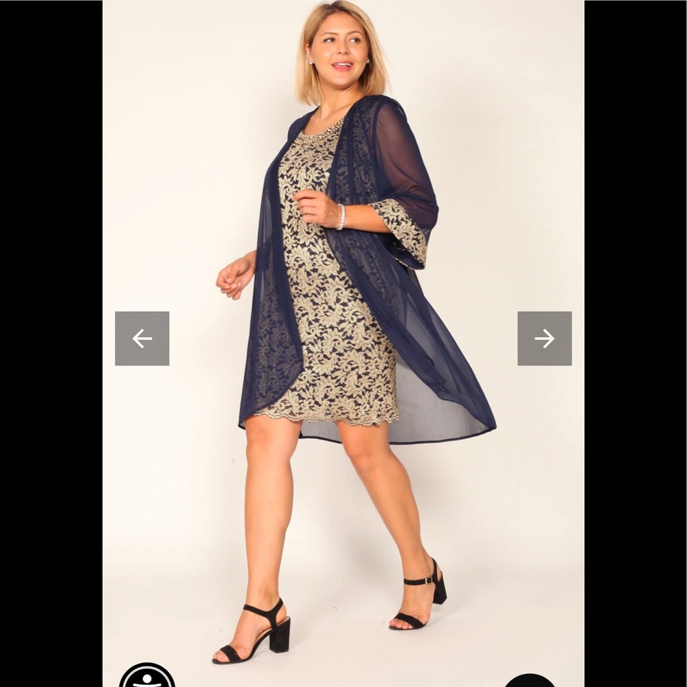 NWT,R&M Richards jacket dress RM7312W,navy/lilac